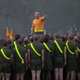 A group of recruits during morning physical training.